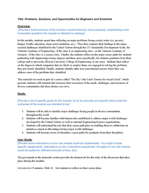Problems, Solutions, and Opportunities for Engineers and Scientists - Overview 1